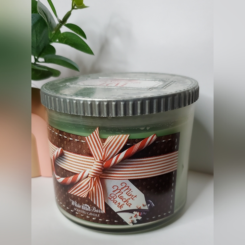 Bath And Body Works Mint Mocha Bark 3 Wick Candle New Nwt